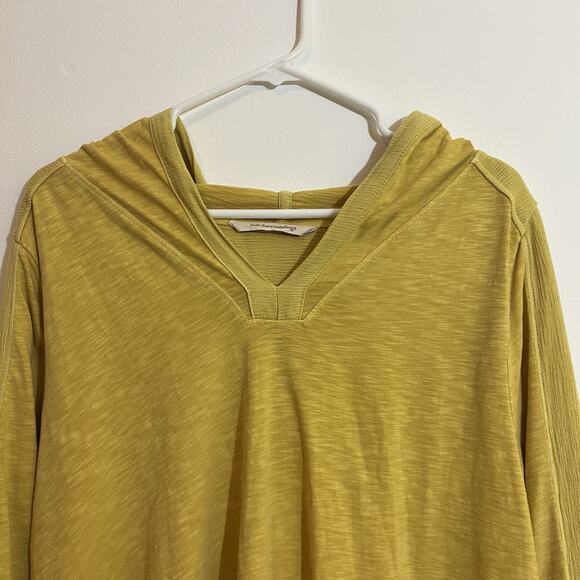 Soft‎ Surroundings XL Organic Cotton Yellow Top Lagenlook Hood Buttons - Picture 3 of 11